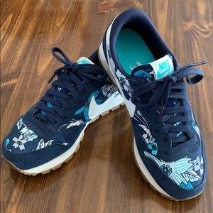Nike Air retro blue flower sneakers